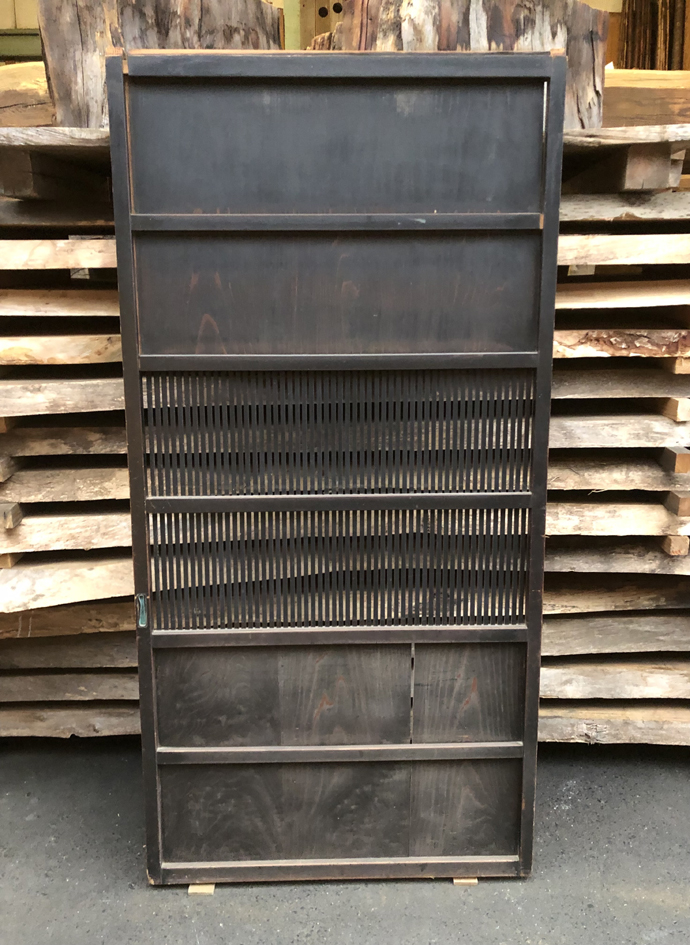 タV815◇H136cm×W111cm◇格子デザインの大きな古い木製衝立◇建具