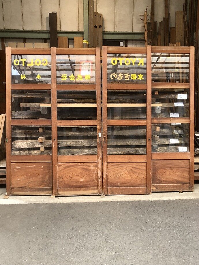 古建具（ガラス戸）の古材