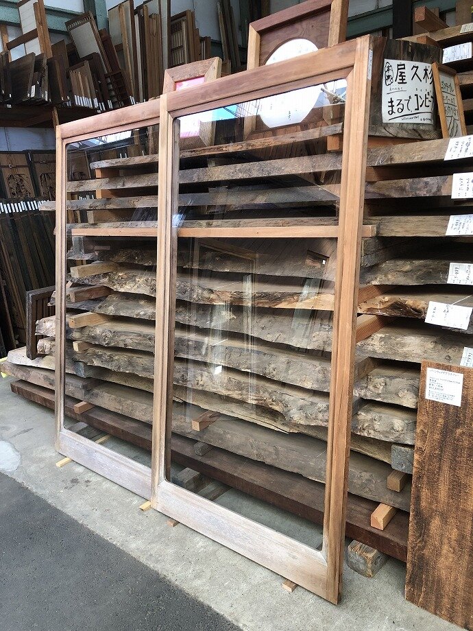 古建具(ガラス戸)の古材