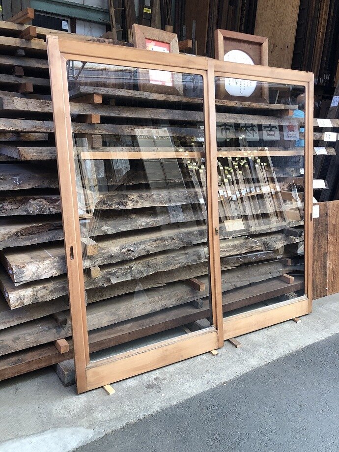 古建具(ガラス戸)の古材