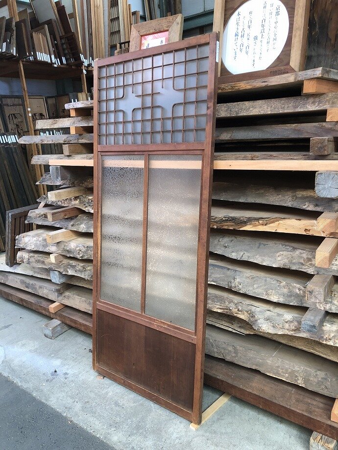 古建具(ガラス戸)の古材