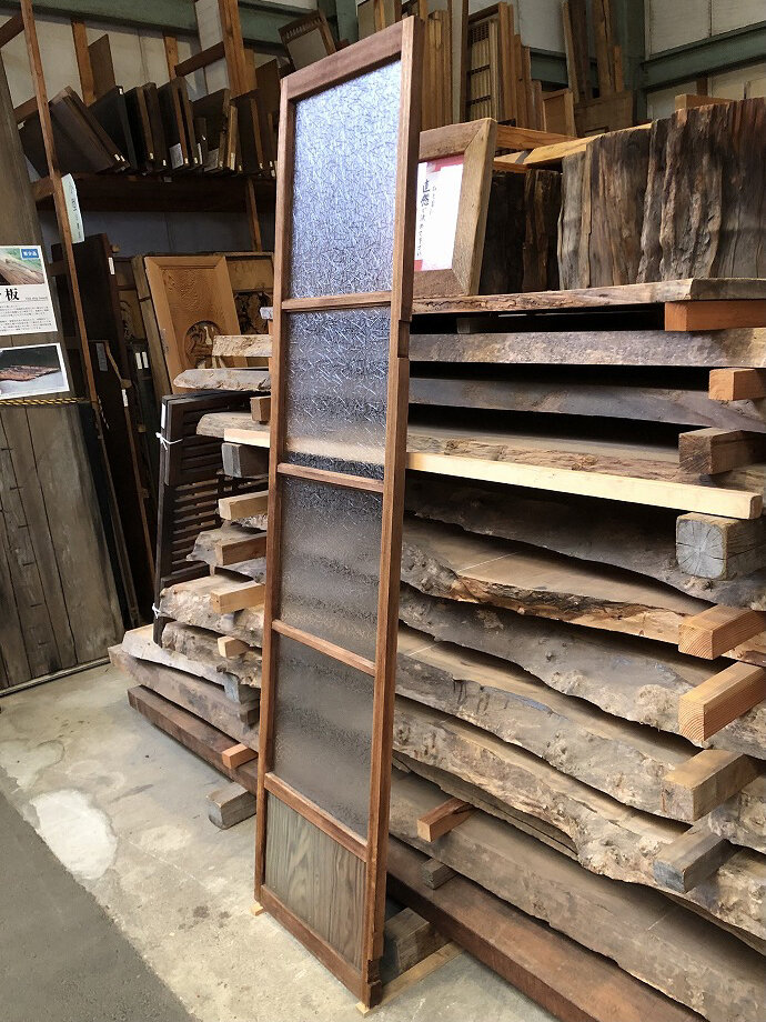古建具(ガラス戸)の古材