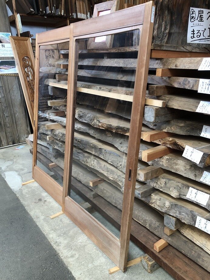 古建具(ガラス戸)の古材