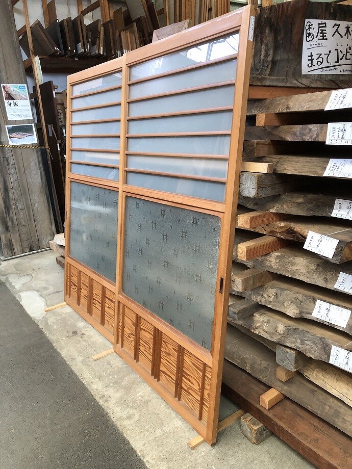 古建具(ガラス戸)の古材