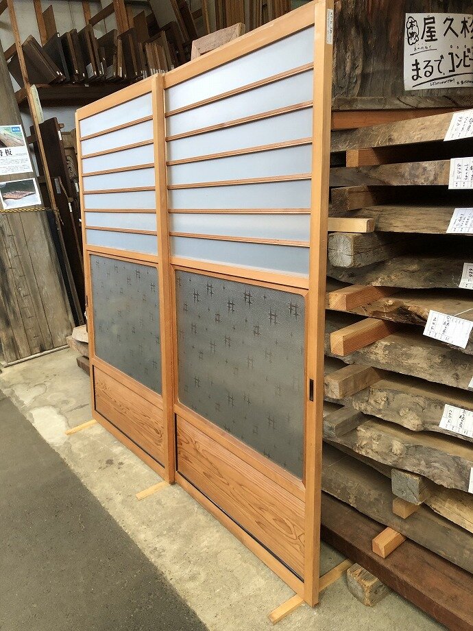 古建具(ガラス戸)の古材