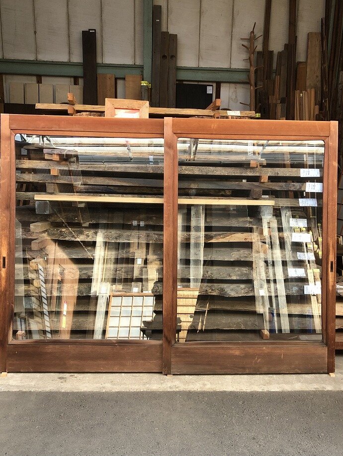 古建具(ガラス戸)の古材
