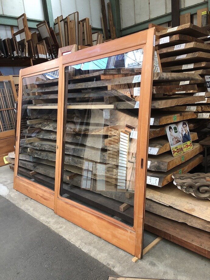 古建具(ガラス戸)の古材
