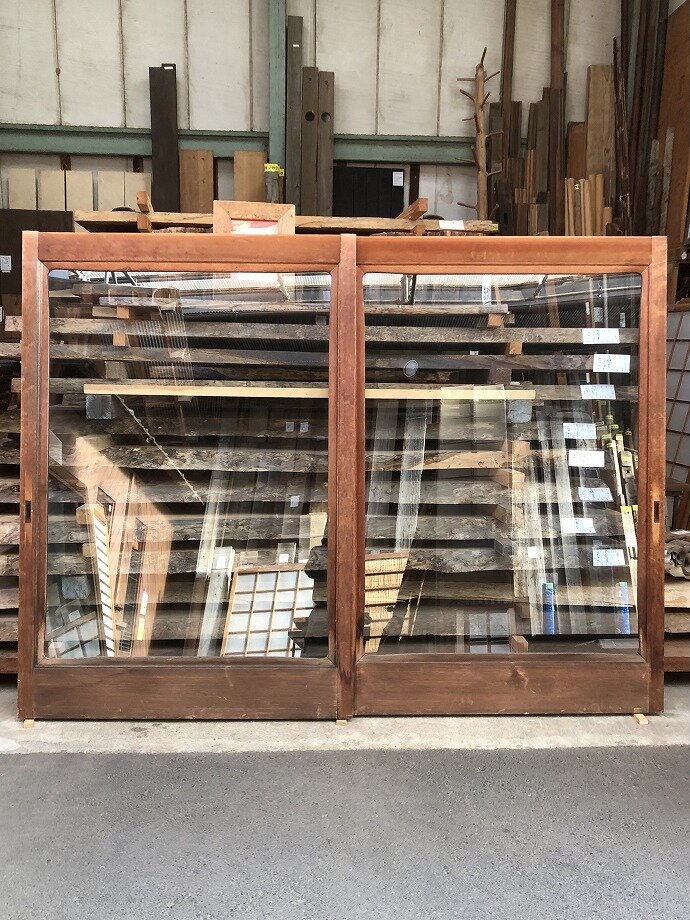 古建具(ガラス戸)の古材