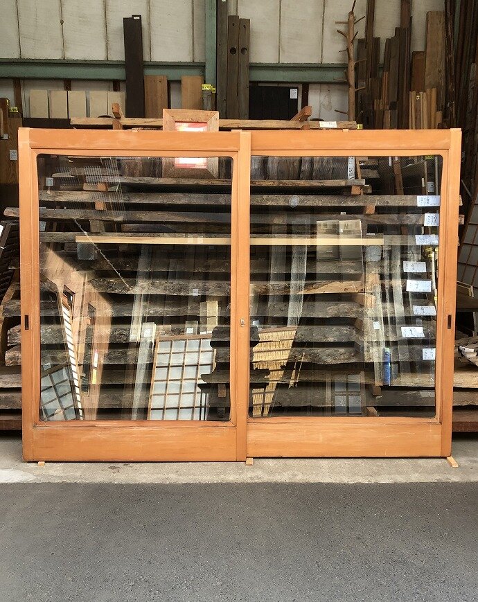 古建具(ガラス戸)の古材