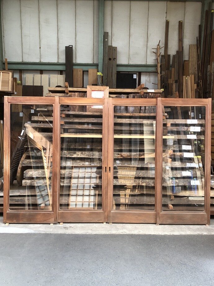 古建具(ガラス戸)の古材