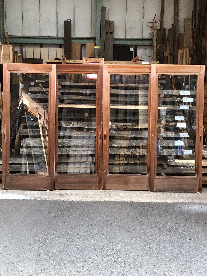 古建具(ガラス戸)の古材