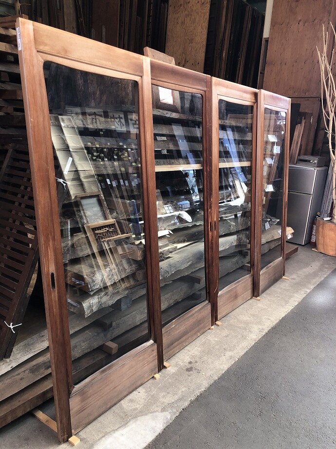 古建具(ガラス戸)の古材