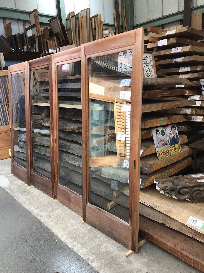 古建具(ガラス戸)の古材