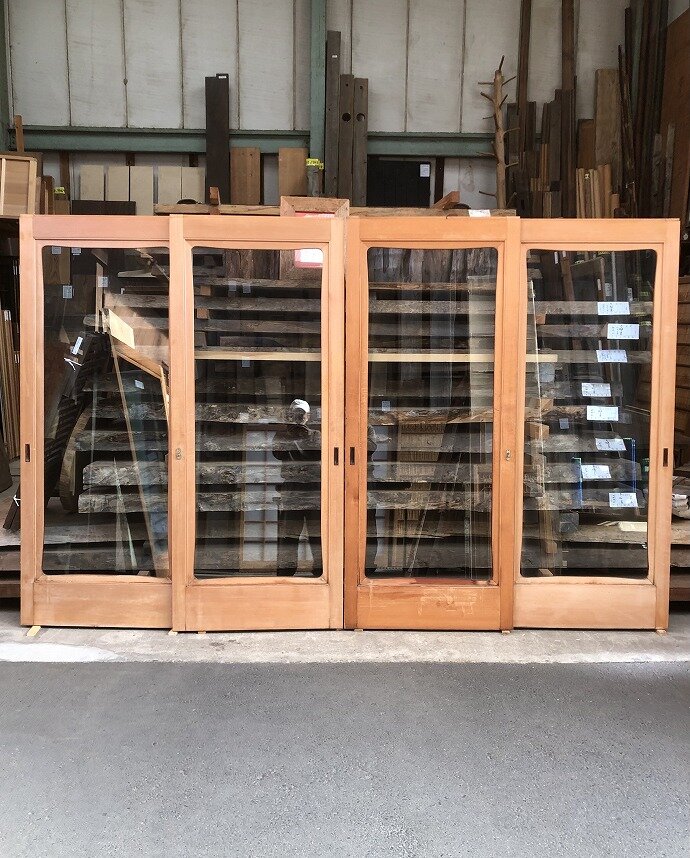 古建具(ガラス戸)の古材
