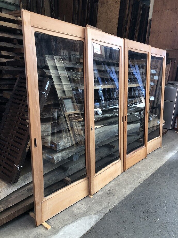 古建具(ガラス戸)の古材