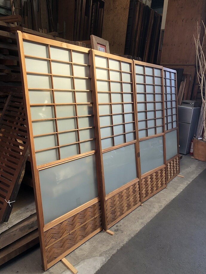 古建具(ガラス戸)の古材