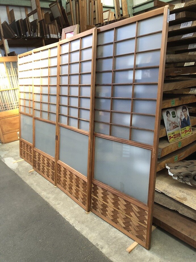 古建具(ガラス戸)の古材