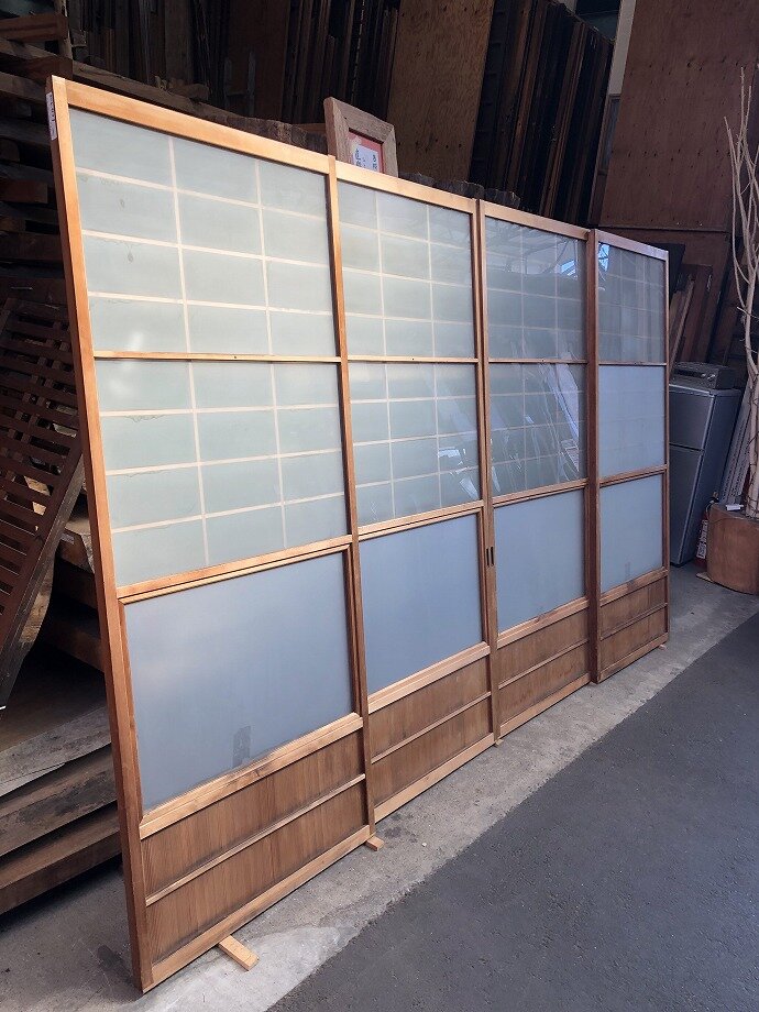 古建具(ガラス戸)の古材