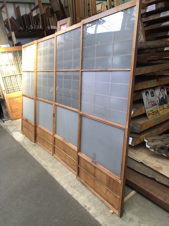 古建具(ガラス戸)の古材