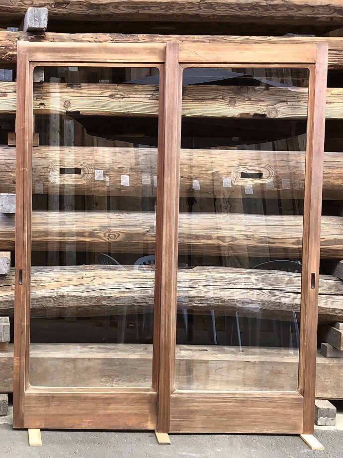 古建具(ガラス戸)の古材