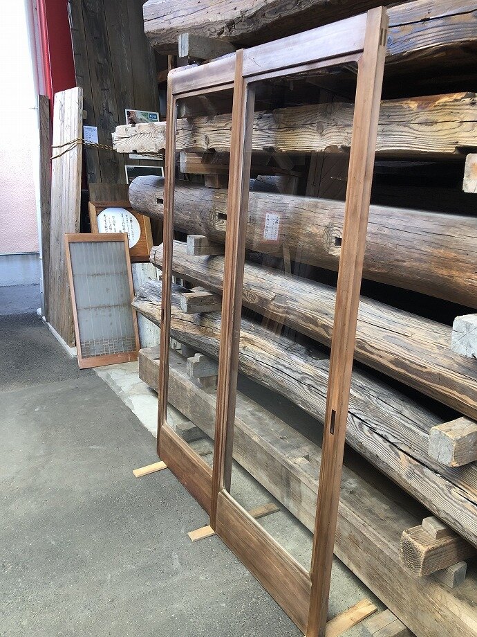 古建具(ガラス戸)の古材