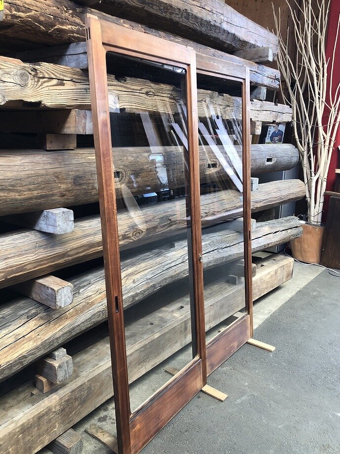 古建具(ガラス戸)の古材