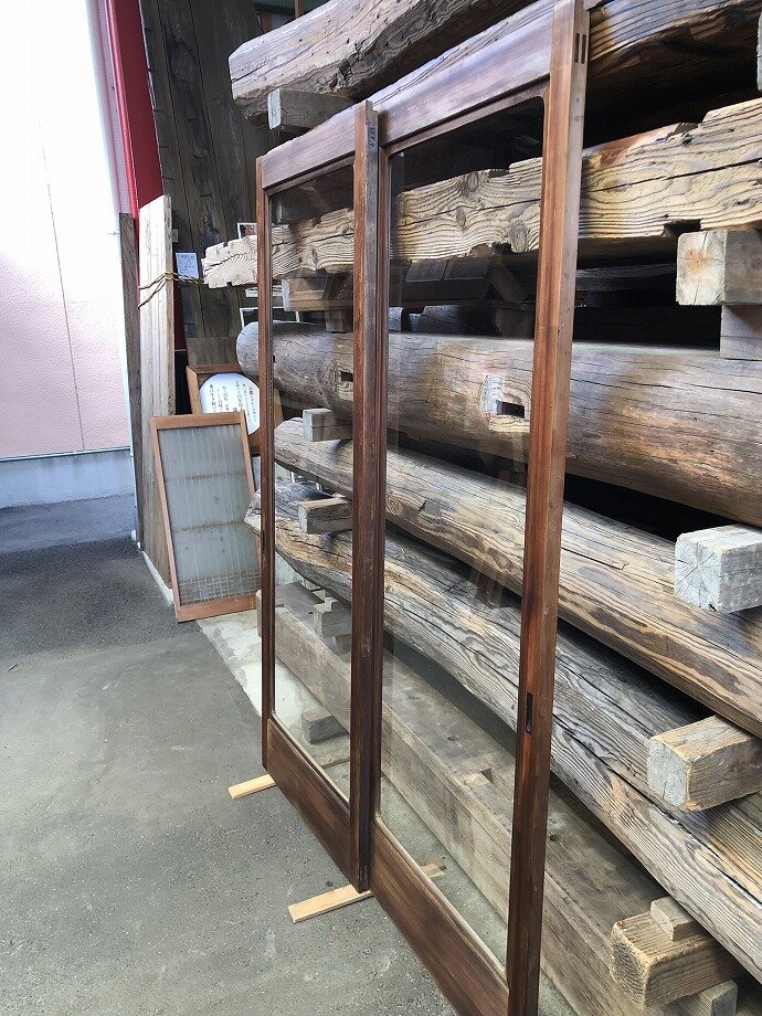 古建具(ガラス戸)の古材