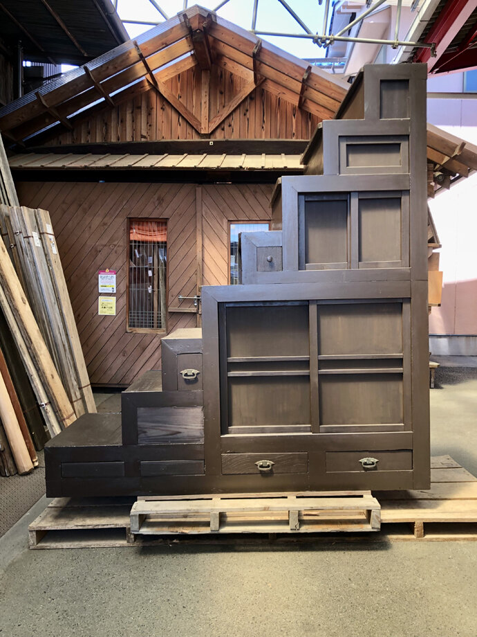 古材階段タンス