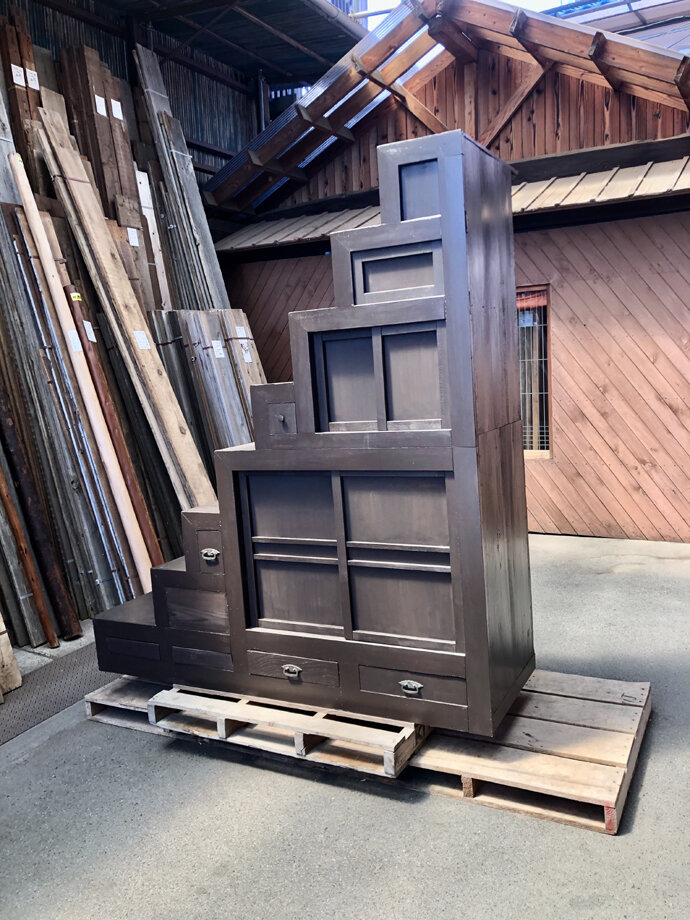 古材階段タンス