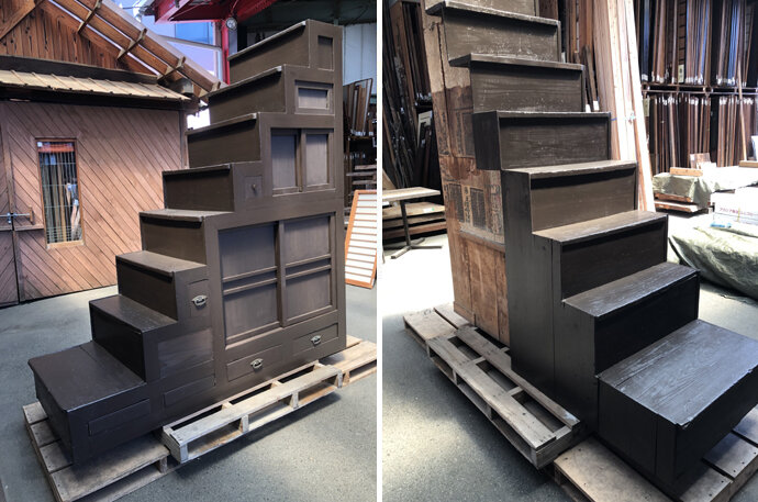 古材階段タンス